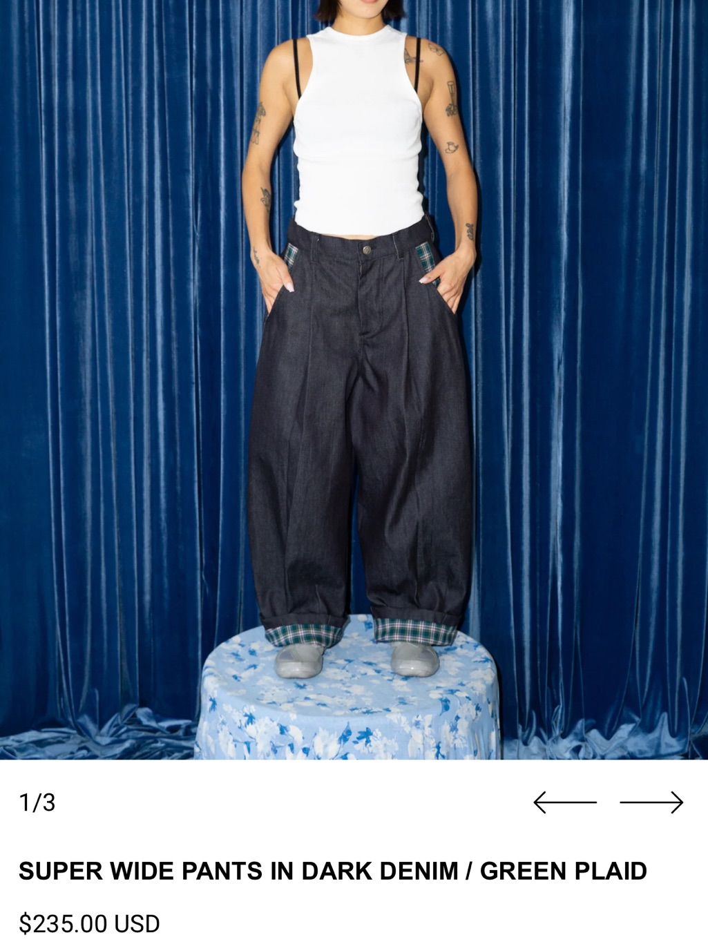 Street Grandma Dark Denim Super Wide Pants